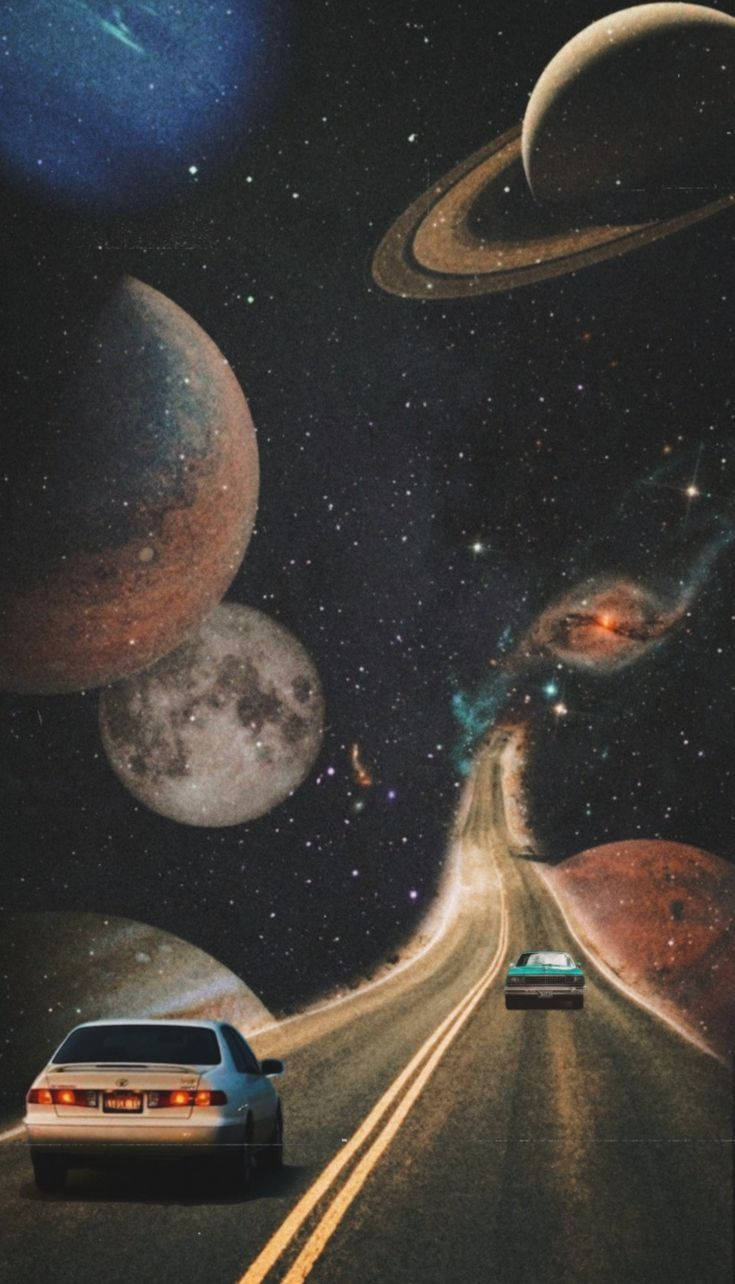 Retro Space Exploration Wallpaper