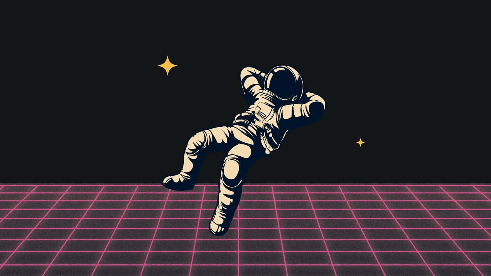 Retro Ruimte Astronaut Drijven Achtergrond