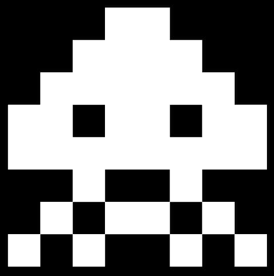 Retro Space Invader Pixel Art PNG