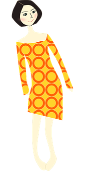 Retro Style Cartoon Woman PNG