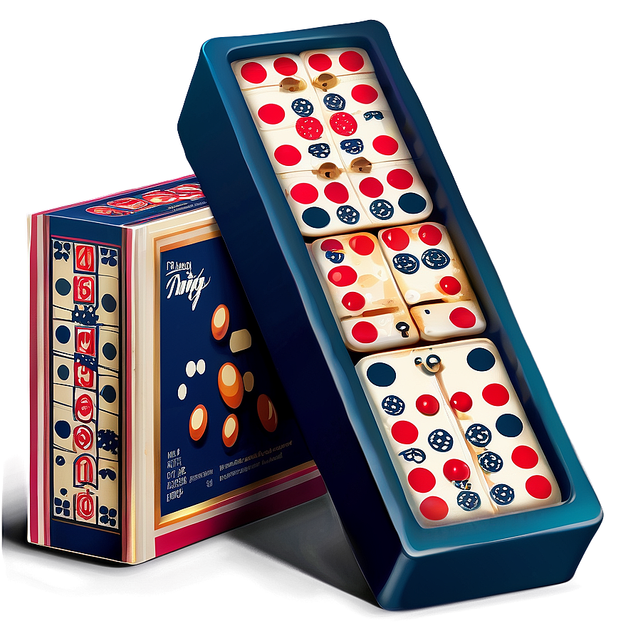 Retro Style Dominoes Packaging Png Vbx76 PNG