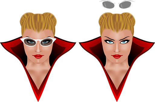 Retro Style Female Twins Vector PNG