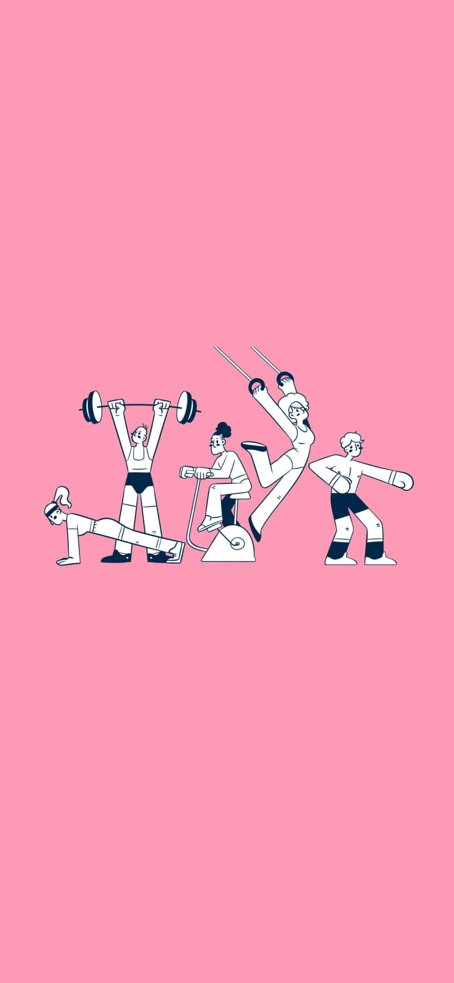 Retro Style Fitness Illustration Wallpaper