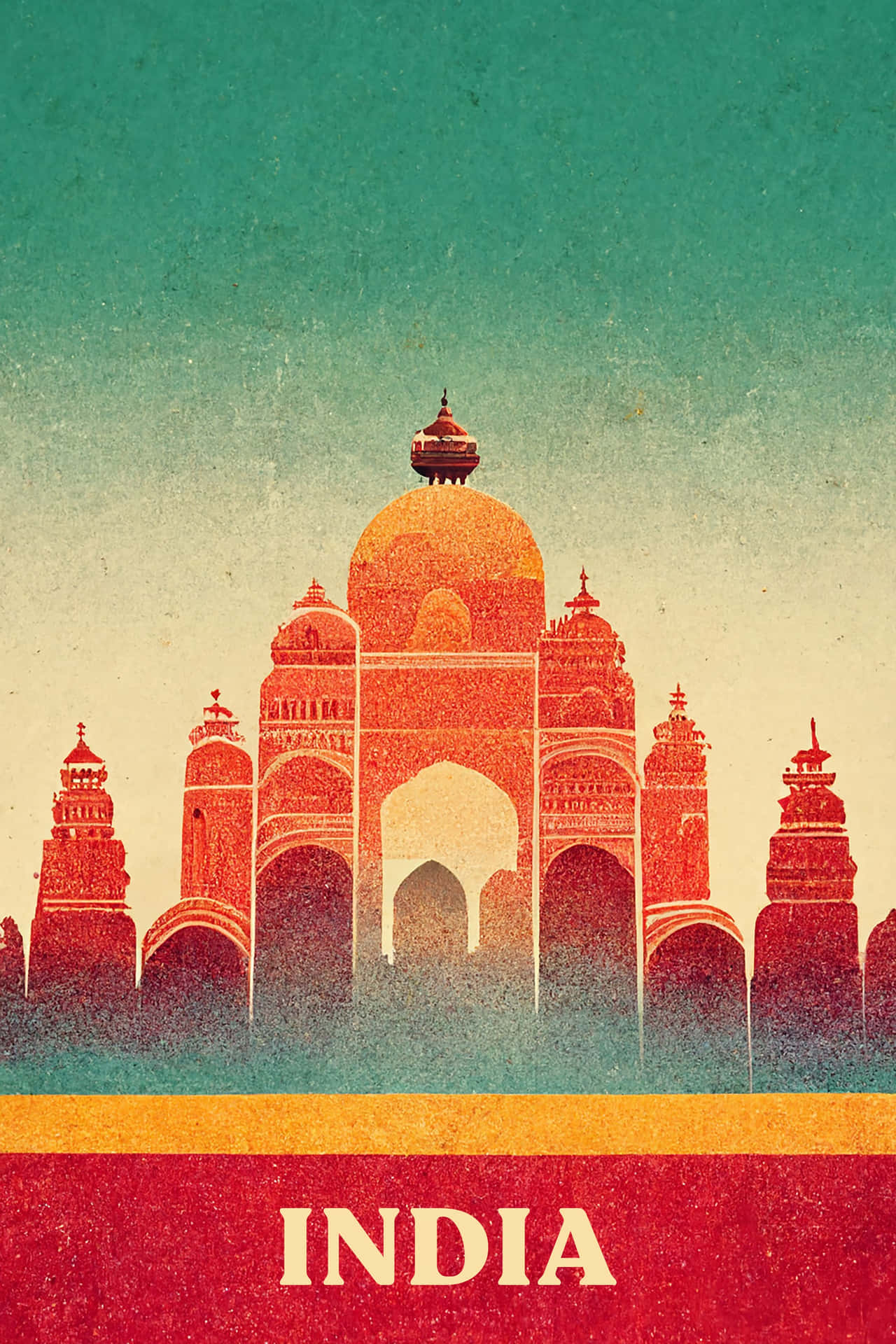 Retro Style India Travel Poster Wallpaper