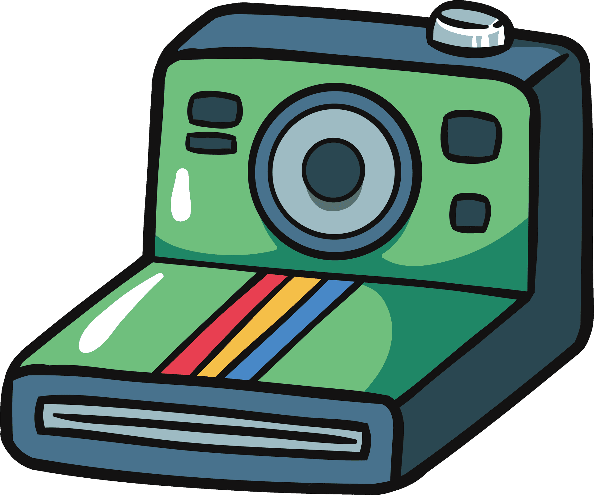 Retro Style Instant Camera Vector PNG