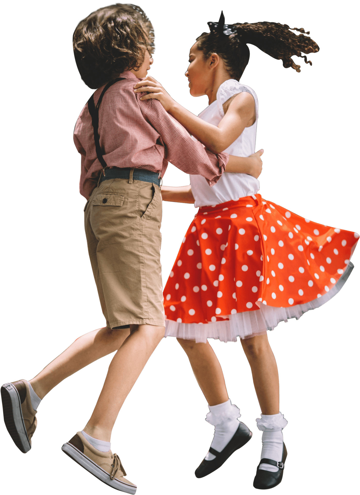 Retro Style Kids Dancing PNG