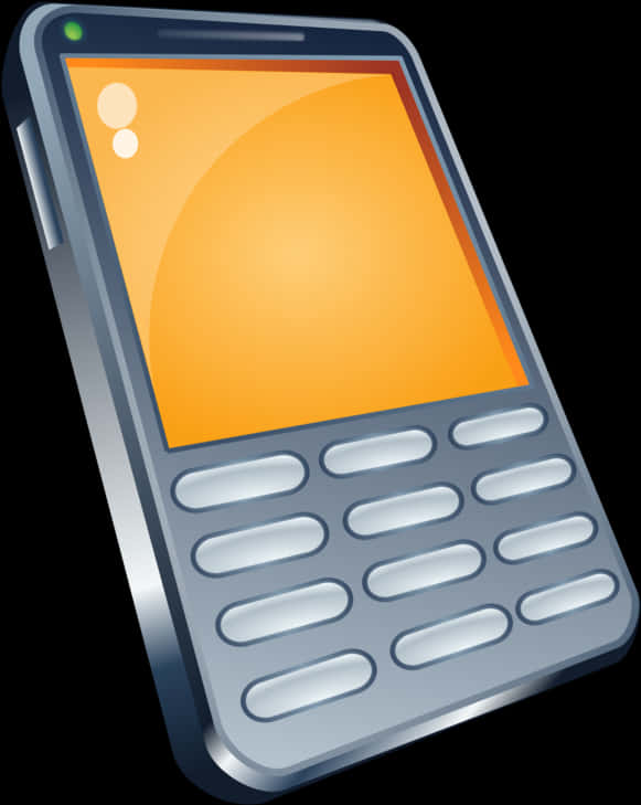 Retro Style Mobile Phone Illustration PNG