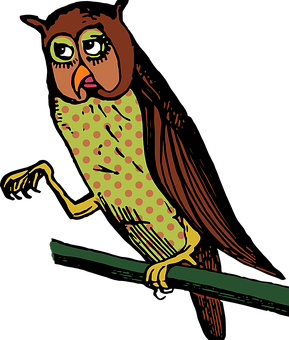 Retro Style Owl Illustration PNG