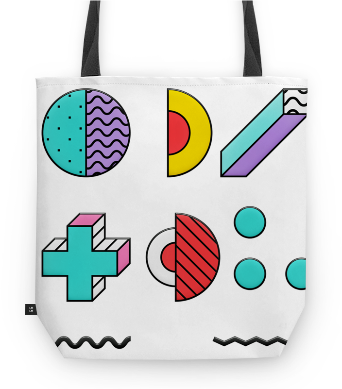 Retro Style Pattern Tote Bag PNG