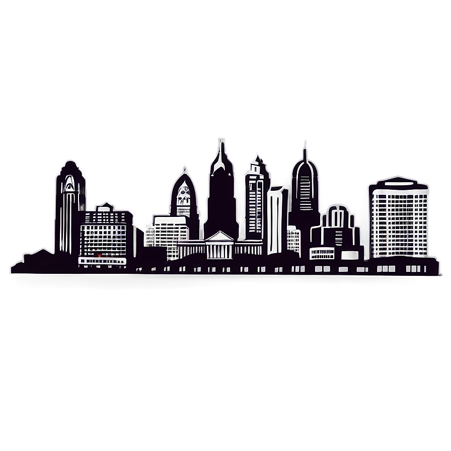 Retro Style Philadelphia Skyline Png Drm7 PNG