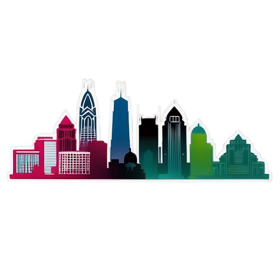 Retro Style Philadelphia Skyline Png Xsi13 PNG