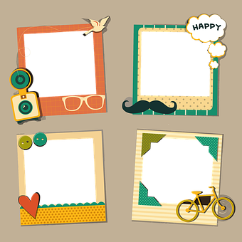 Retro Style Photo Frames Vector PNG