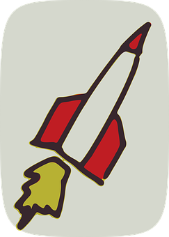 Retro Style Rocket Illustration PNG