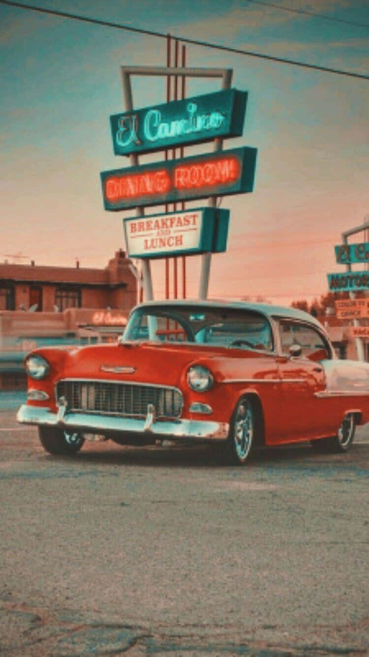 Retro Style Vintage Car Wallpaper