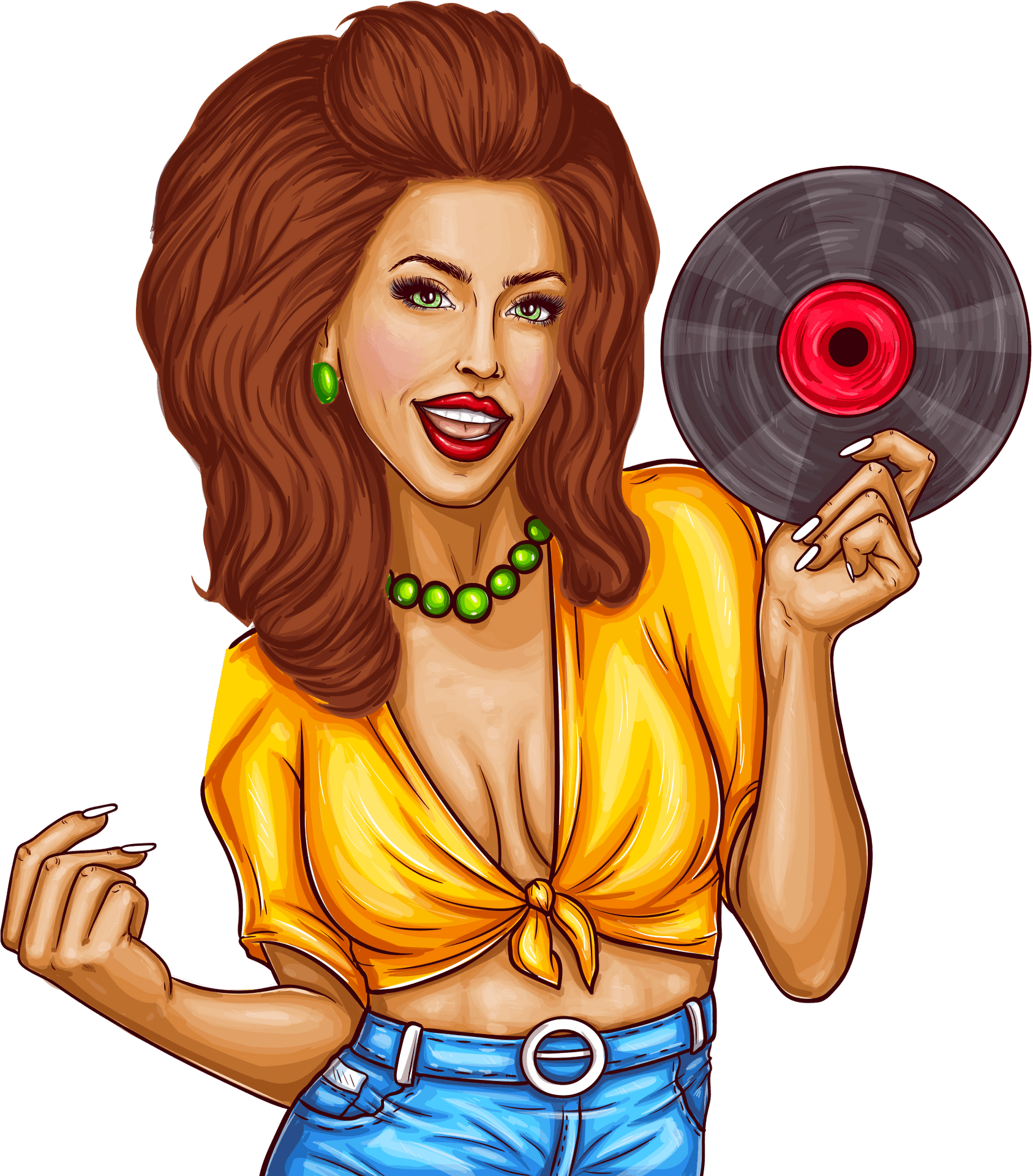 Retro Styled D Jwith Vinyl PNG