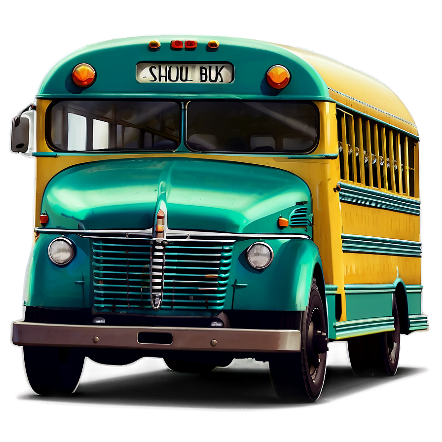 Retro Styled School Bus Png Ahf19 PNG