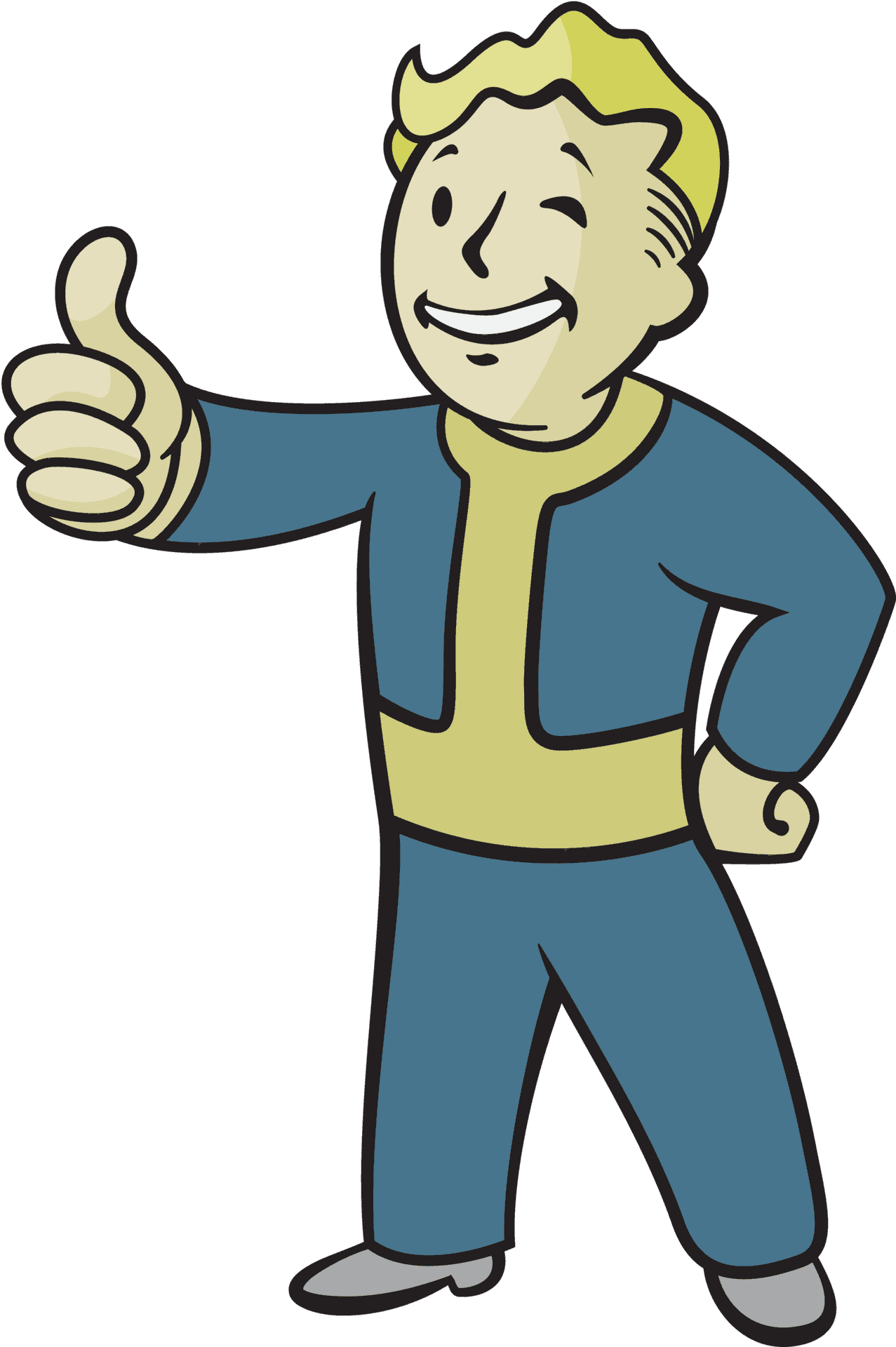 Retro Styled Thumbs Up Character PNG