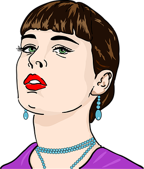 Retro Styled Woman Illustration PNG