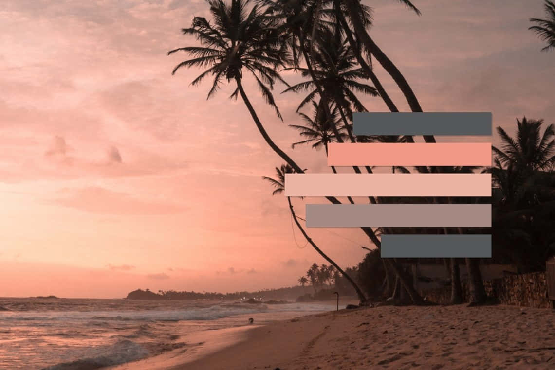 Retro Summer Beach Sunset Wallpaper