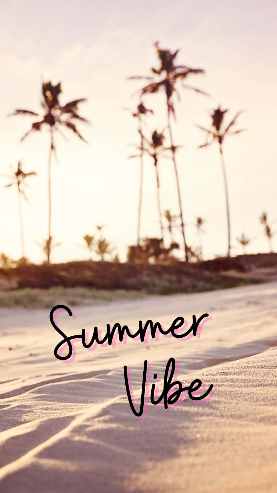 Retro Summer Vibe Beach Palms Wallpaper