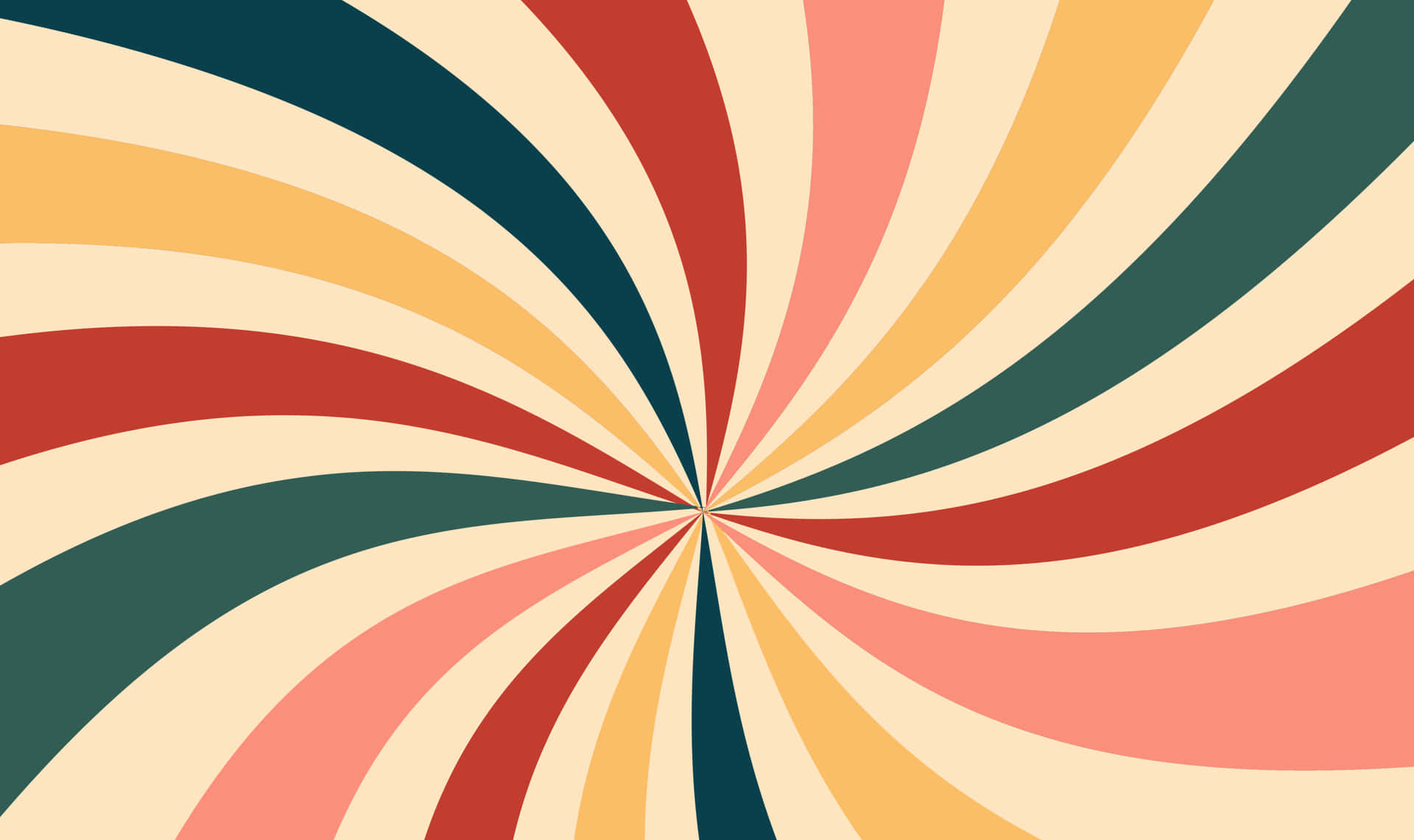 Retro Sunburst Pattern Wallpaper