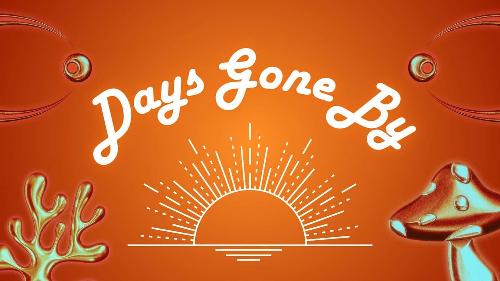 Retro Sunrise Days Gone By Graphic Wallpaper