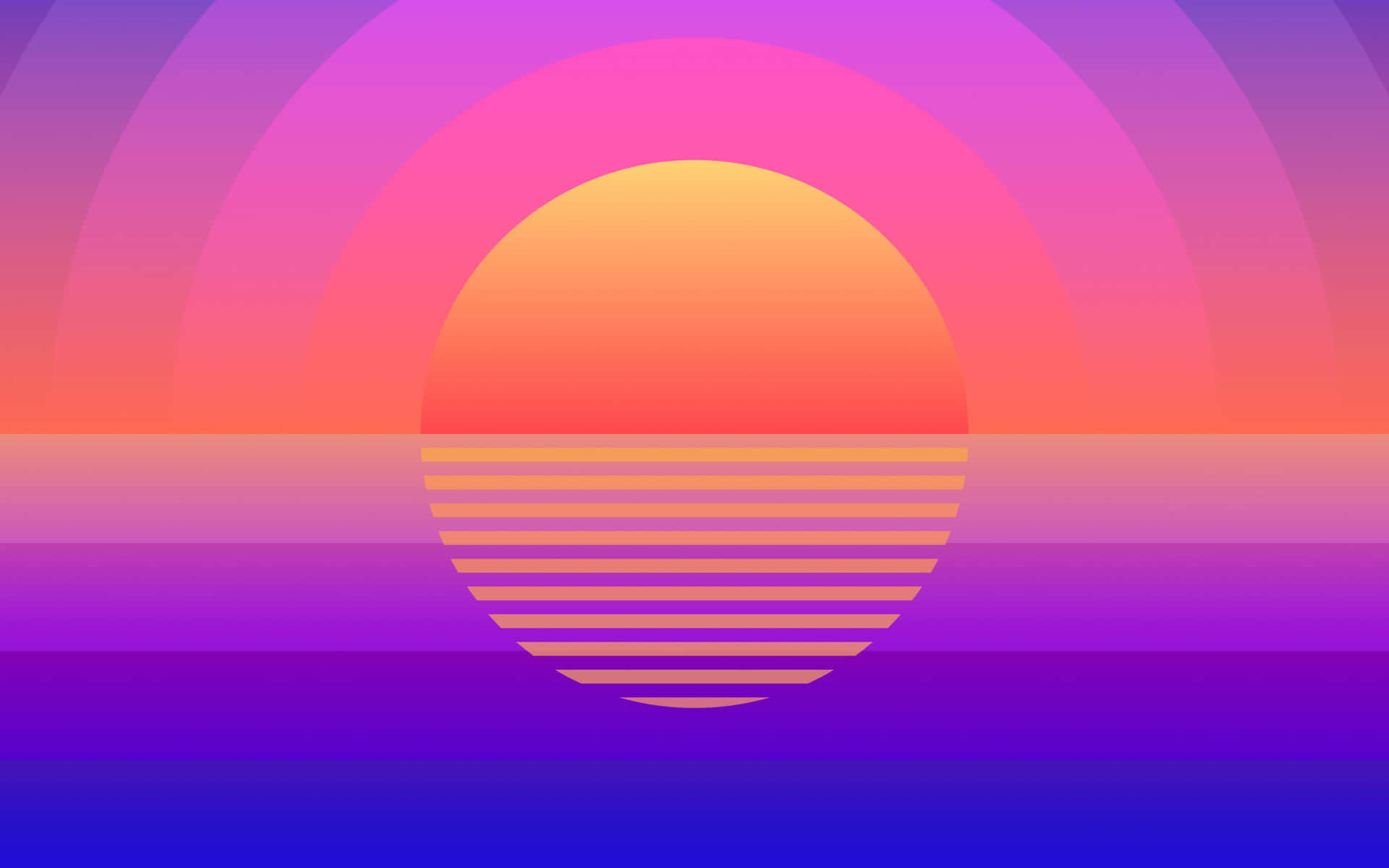 Reflection of a retro sunset. Wallpaper