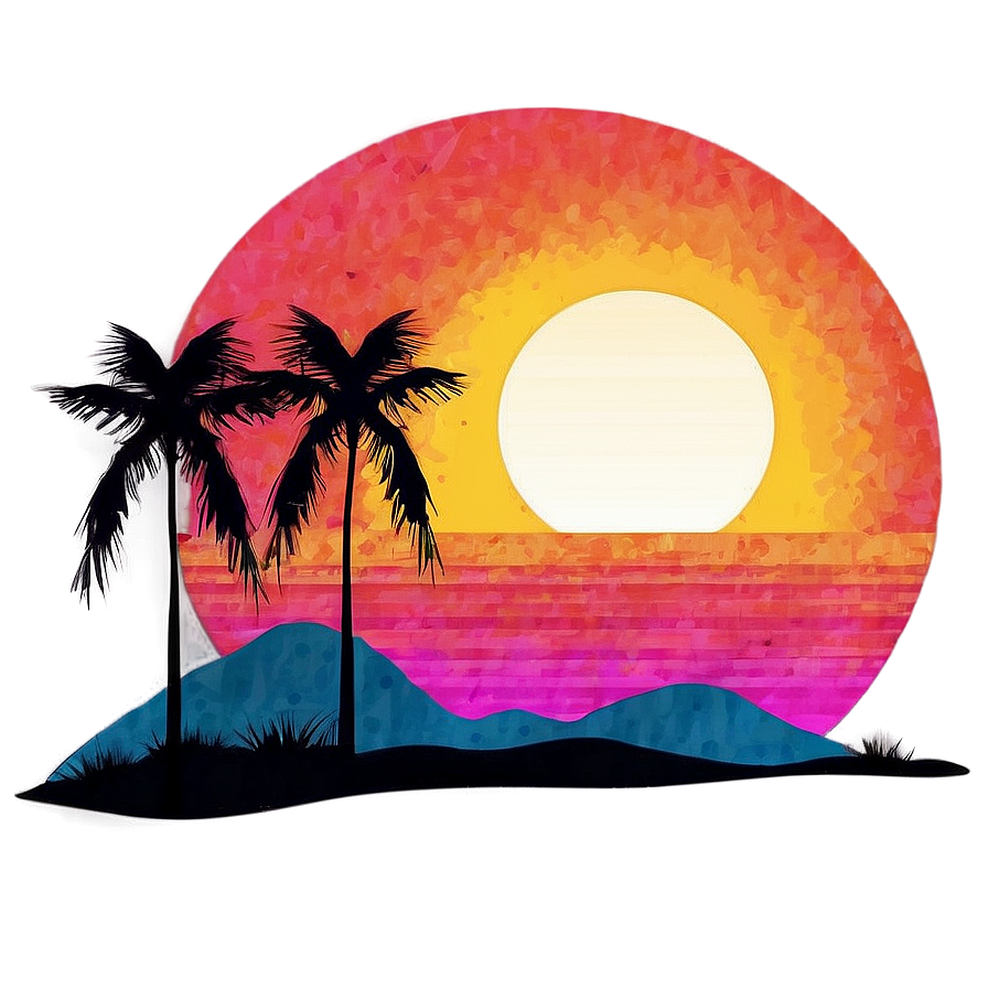 Download Retro Sunset Graphic Png 2 