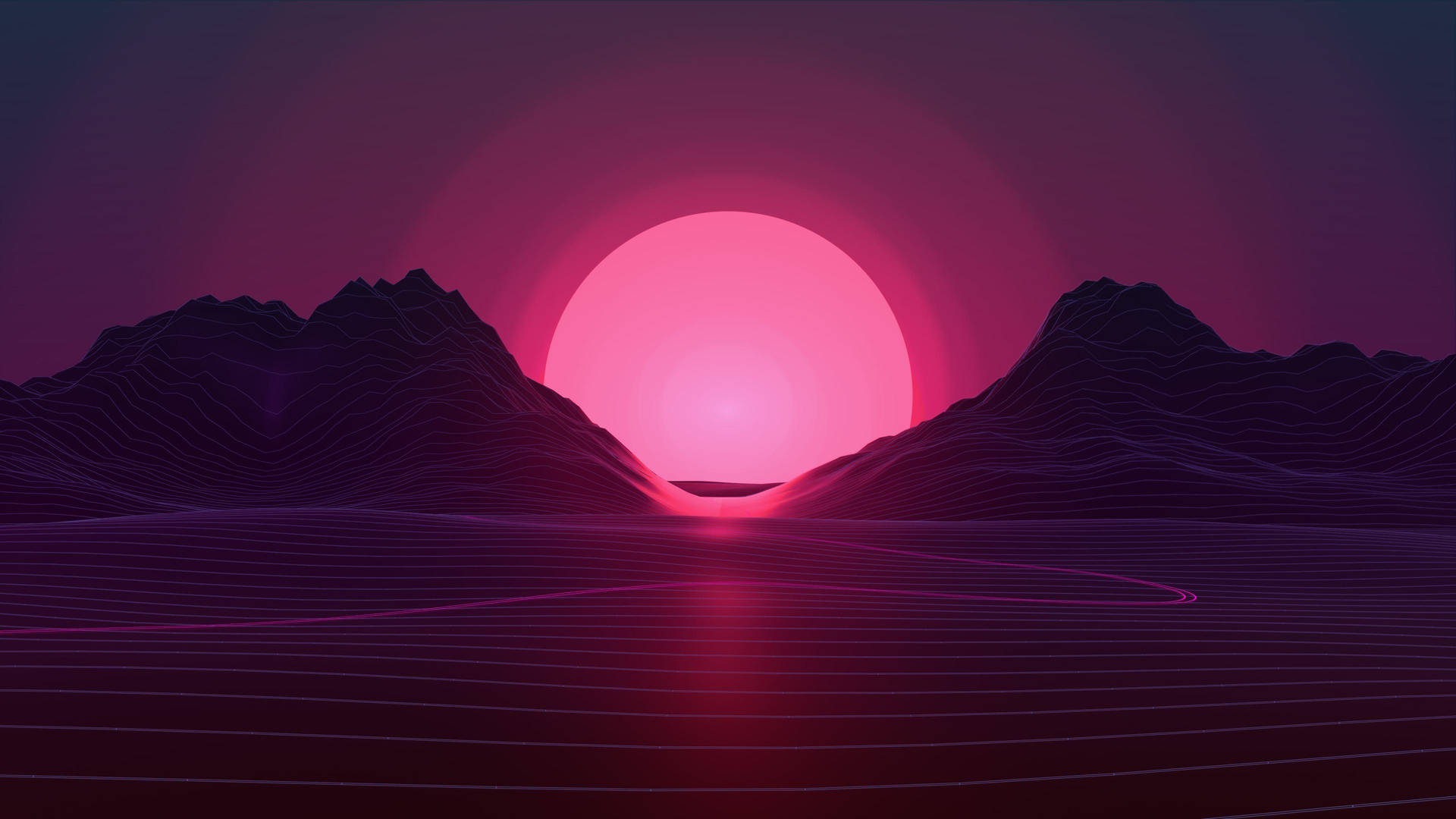 Retro Sunset On Free Ipad Wallpaper
