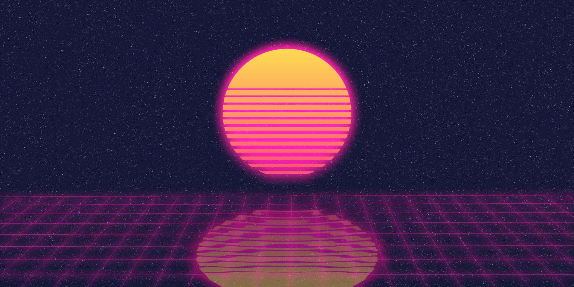 Retro Synthwave Sunset Wallpaper