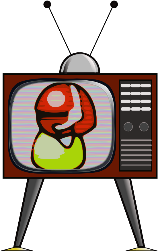 Retro T V Icon With Astronaut PNG