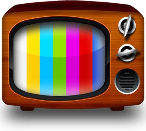 Retro T V Iconwith Color Bars PNG