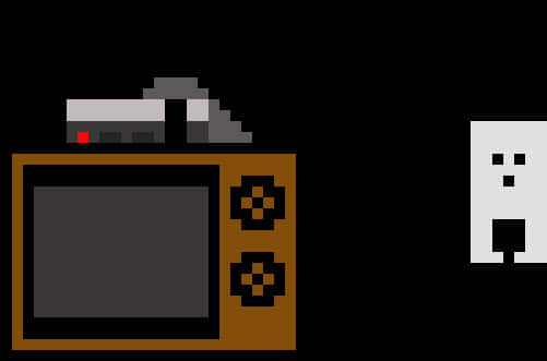 Retro T Vand Game Console Pixel Art PNG