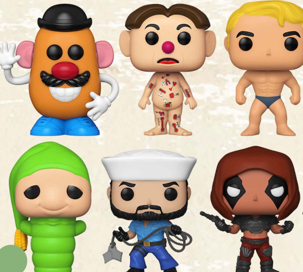 Retro Speelgoed Funko Pop Collectie Achtergrond