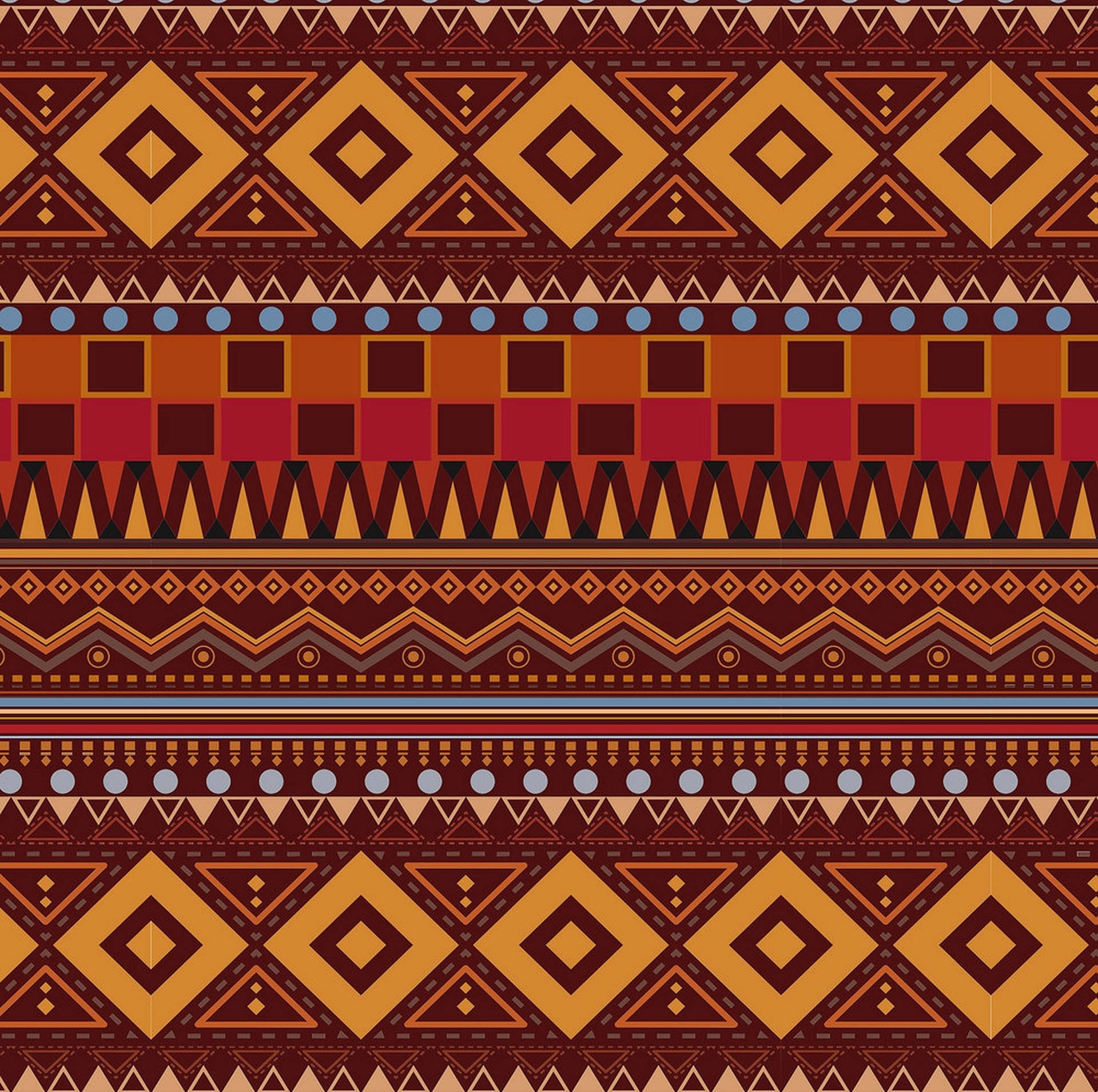 Vibrant Retro Tribal Pattern Wallpaper