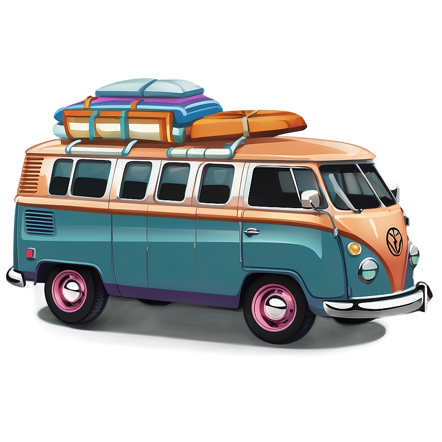 Retro Van Clipart Png 06202024 PNG