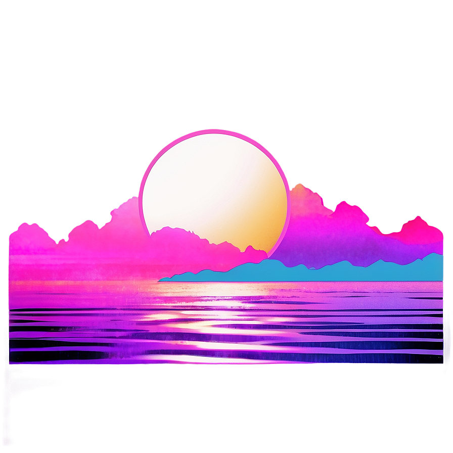 Retro Vaporwave Sunset Png 06112024 PNG