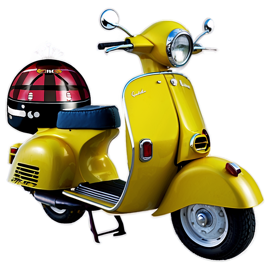 Retro Vespa With Helmet Png 06252024 PNG