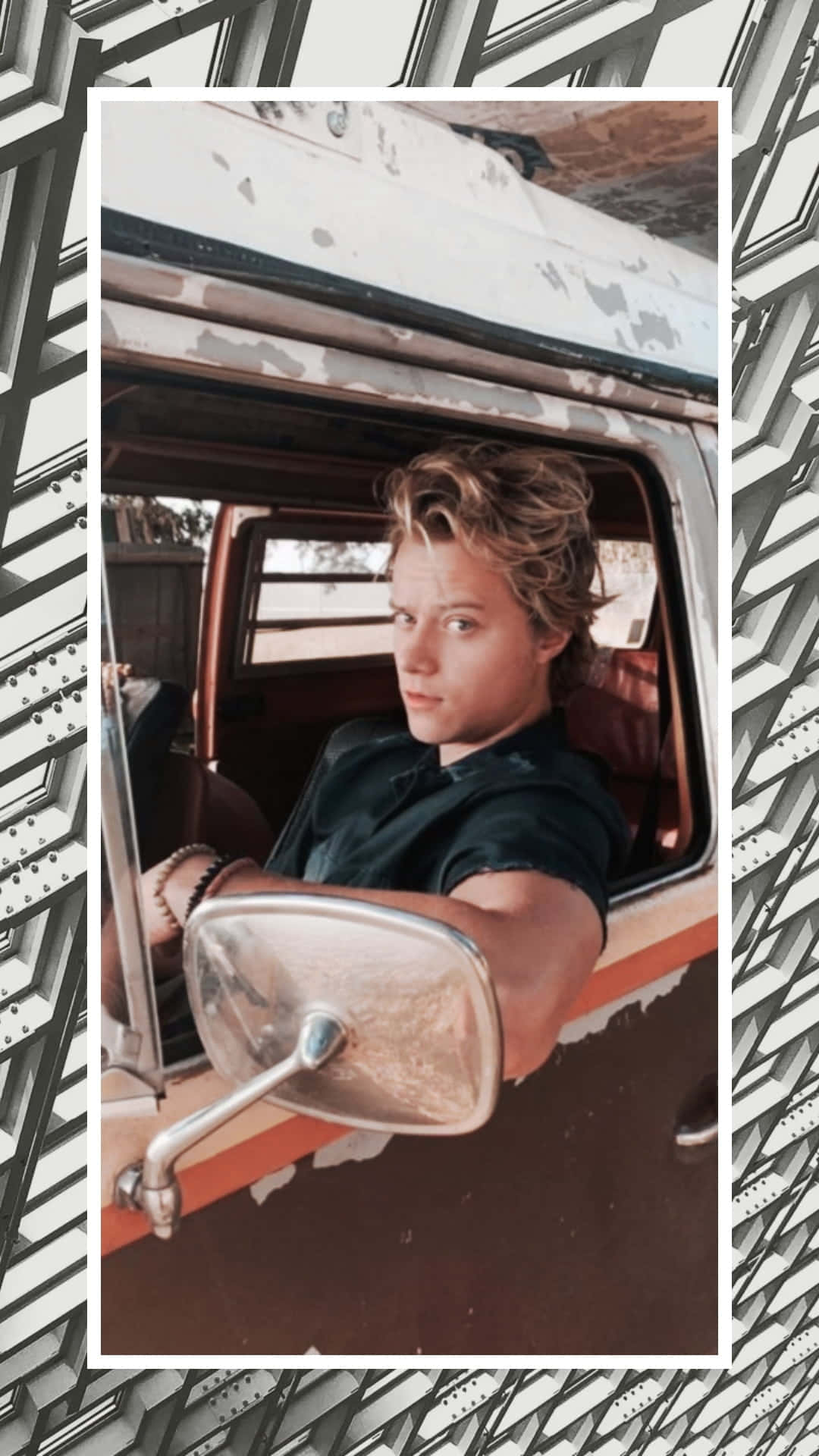 Retro Vibe Teen In Car Wallpaper