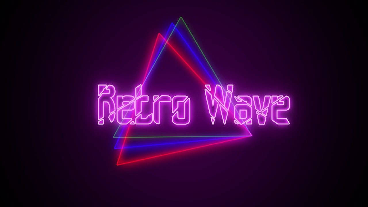 80s retro wave neon lights wallpaper cover.