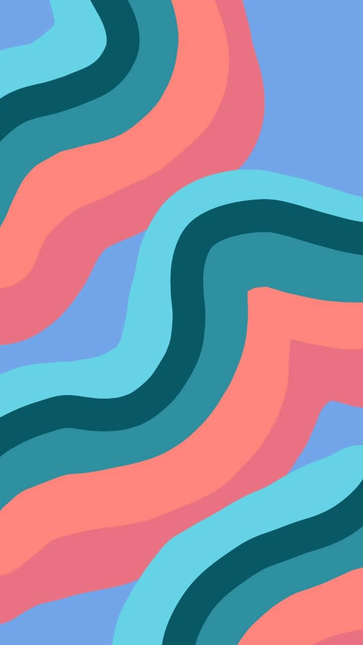 Retro Waves Color Flow Art Wallpaper