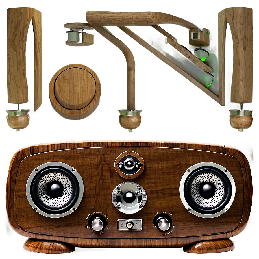 Retro Wooden Speaker Png Efp PNG