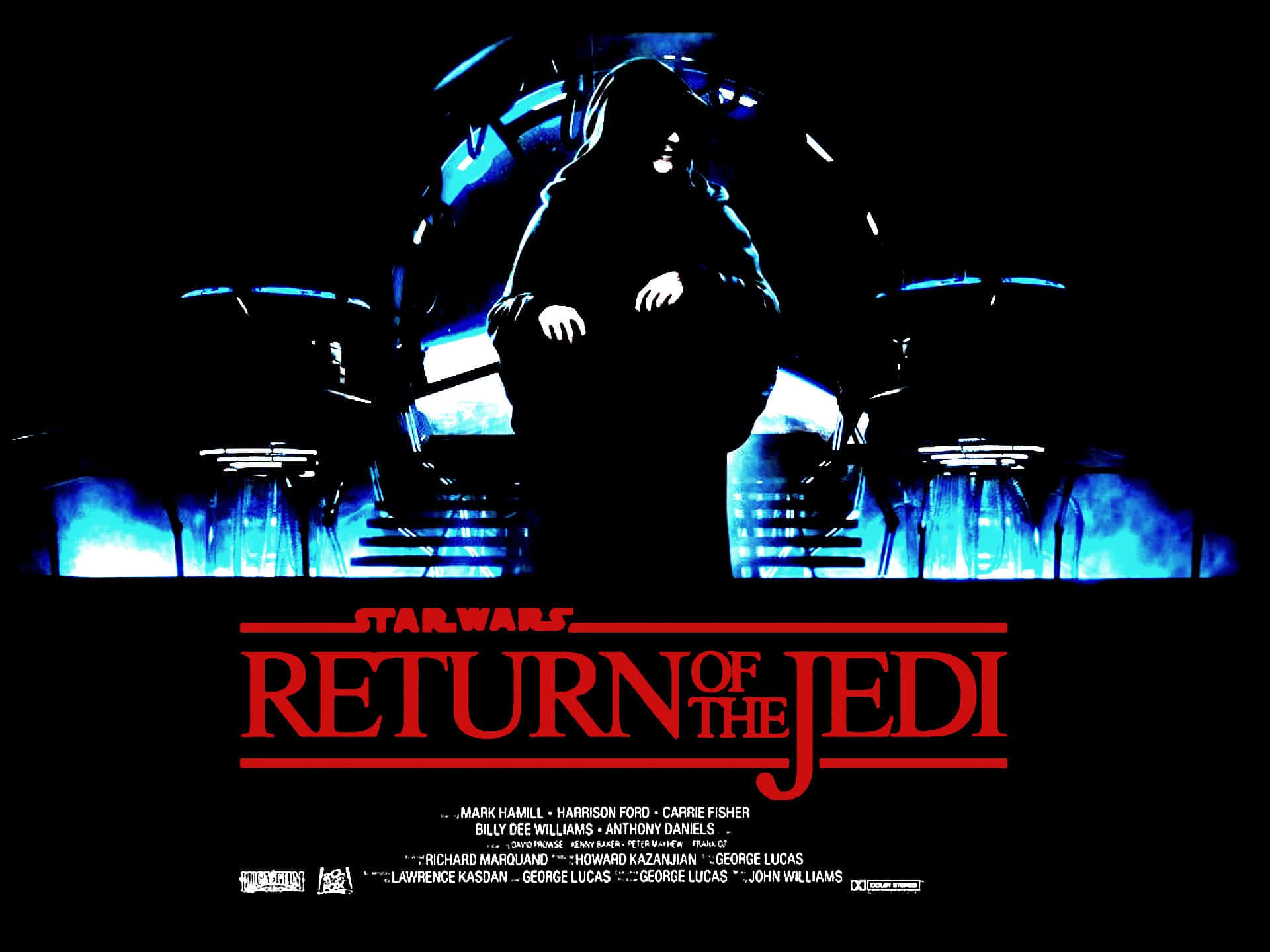 Luke Skywalker confronts Emperor Palpatine in Return of the Jedi Wallpaper