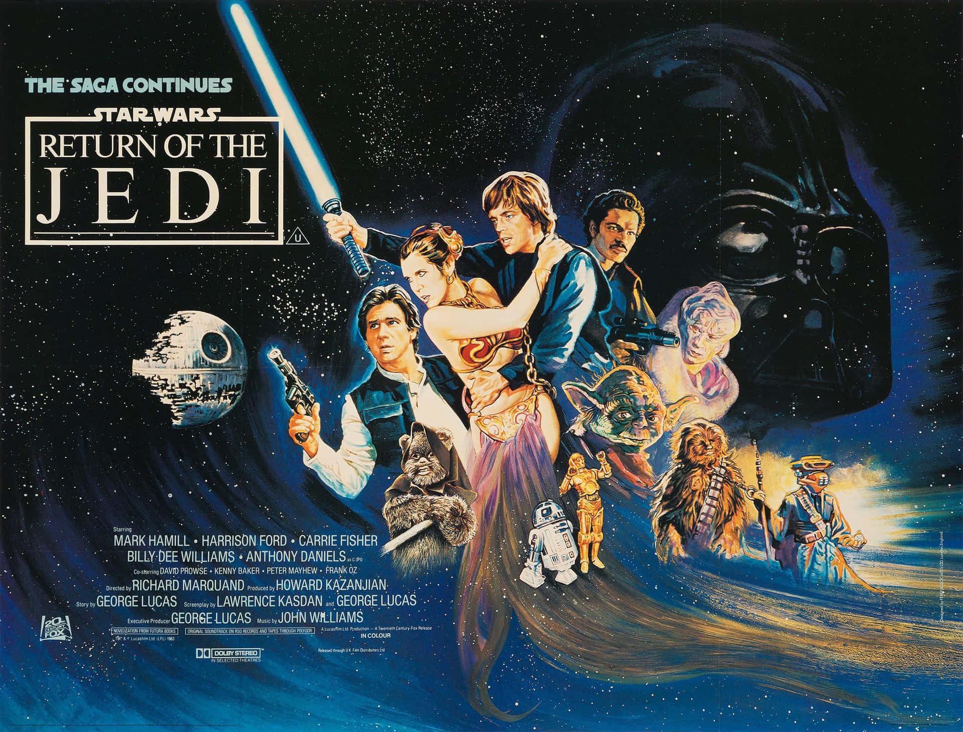 Luke Skywalker and Princess Leia battling Stormtroopers in Return of the Jedi Wallpaper