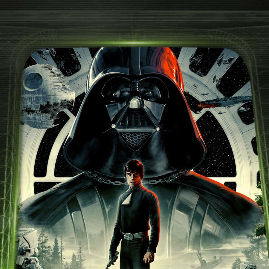 Iconic Battle between Luke Skywalker and Darth Vader in Return of the Jedi Wallpaper