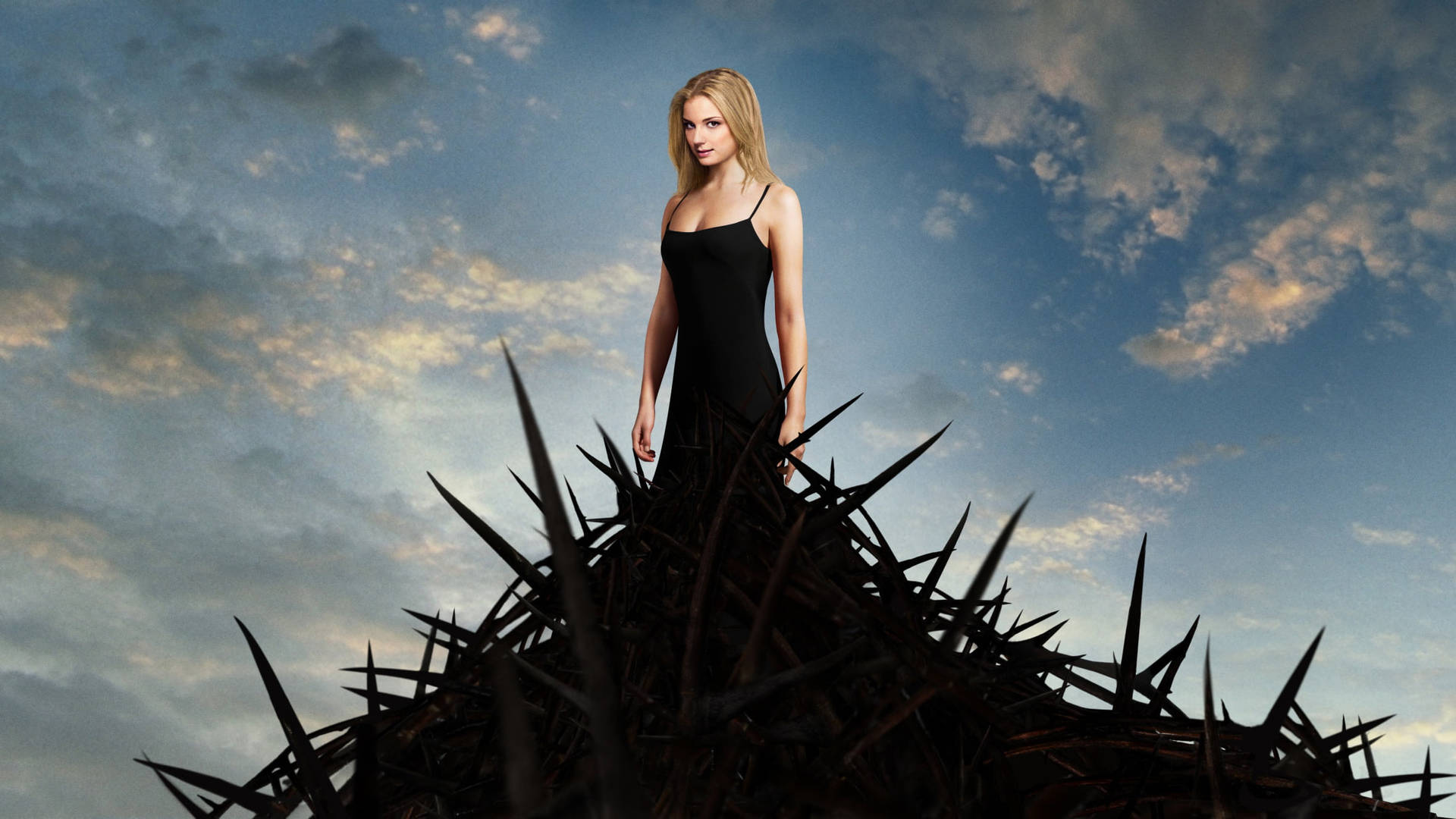 Revenge Actress Emily In Black Gown Wallpaper