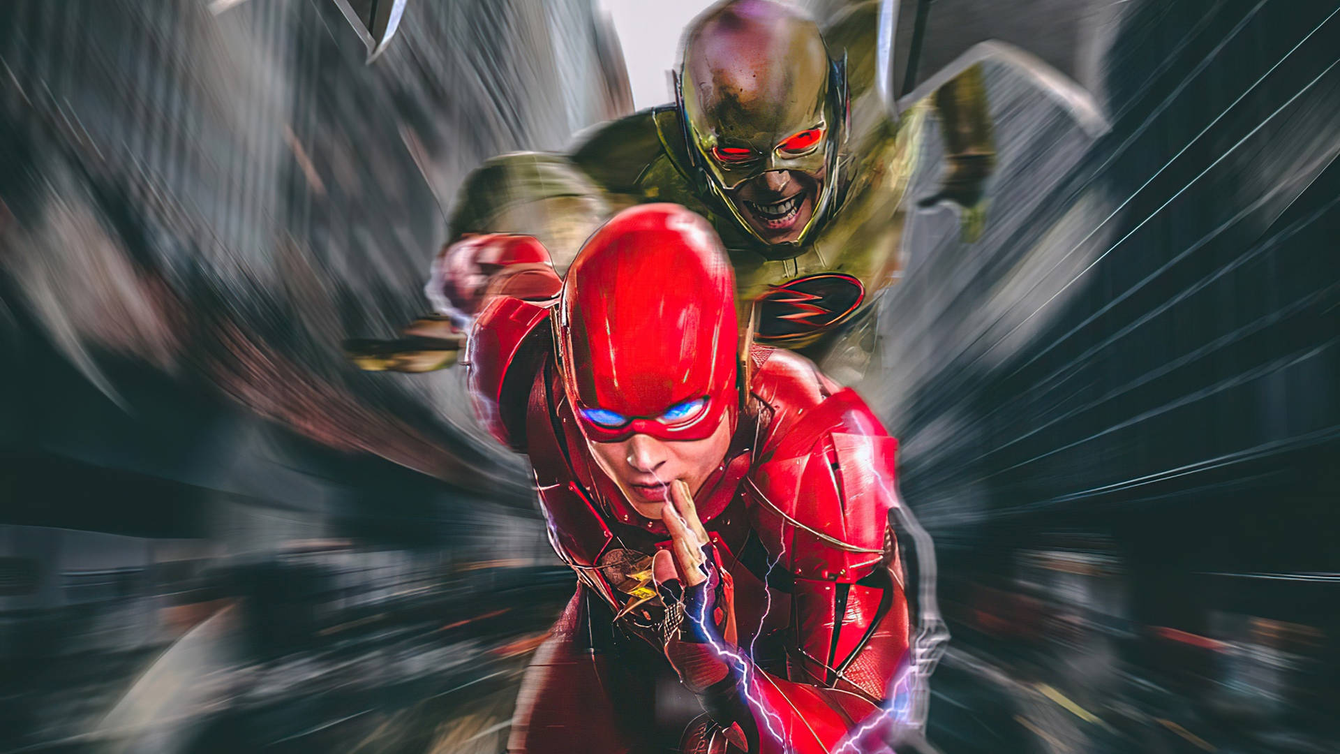 Reverse Flash Chasing The Flash Movie Wallpaper