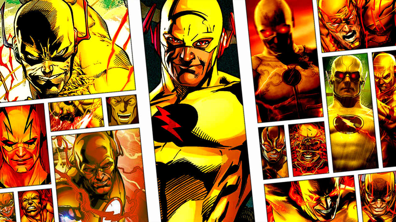 Reverse Flash Comic Collage Wallpaper