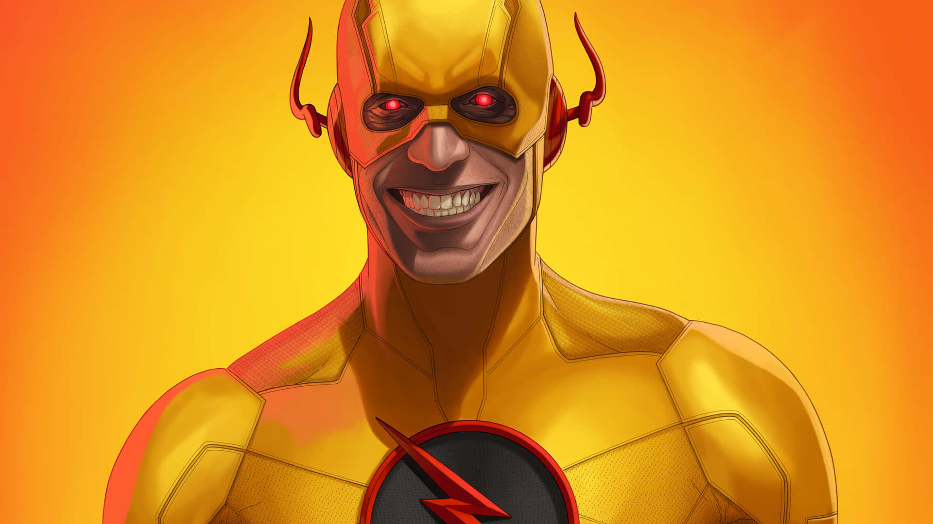 Reverse Flash Smiling Illustration Wallpaper