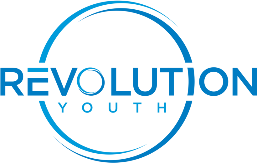 Revolution Youth Logo_ Blue Background PNG
